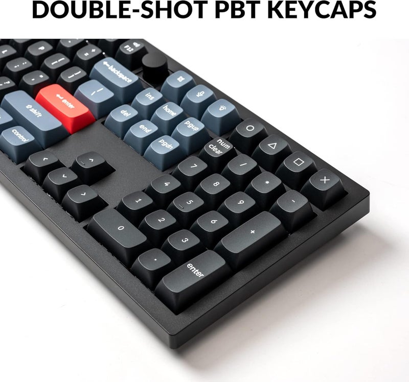 Keychron V6 Wired Custom Mechanical Keyboard Knob Version, Full-Size QMK/VIA Programmable Macro with Hot-swappable K Pro Red Switch Compatible with Mac Windows Linux Black (Non-Transparent) - Image 5